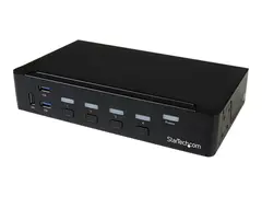 StarTech.com 4 Port DisplayPort KVM Switch DP KVM Switch with Audio and Built-in USB 3.0 Hub for Peripherals - 4K 30Hz (SV431DPU3A2) - KVM / lyd / USB-svitsj - 4 porter - rackmonterbar