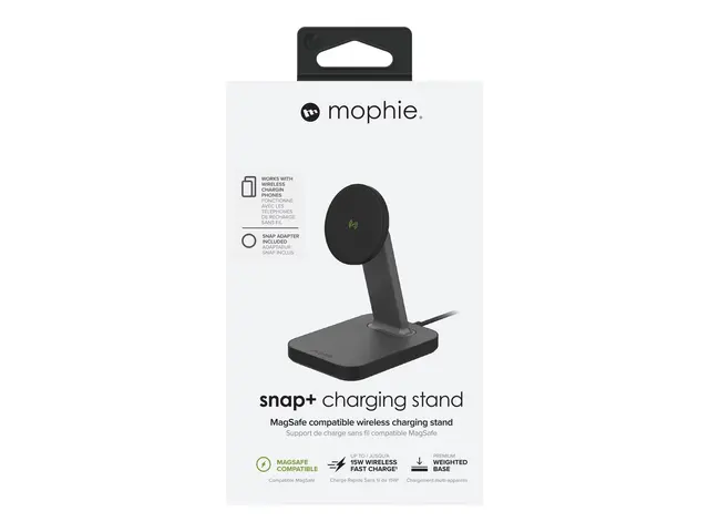 mophie snap+ - Trådløst ladestativ 15 watt svart Europa (unntatt I...