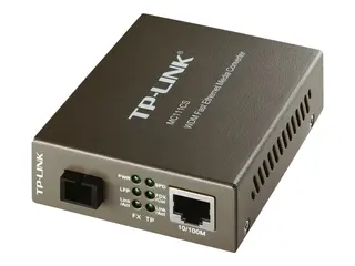 TP-Link MC111CS - Fibermedieomformer - 100Mb LAN 10Base-T, 100Base-FX, 100Base-TX - RJ-45 / SC-enkeltmodus - opp til 20 km - 1550 (TX) / 1310 (RX) nm