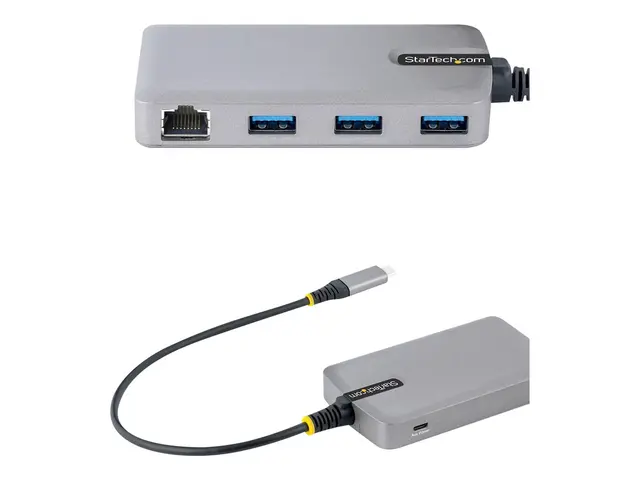 StarTech.com 3-Port USB-C Hub with Ethernet, 3x USB-A Ports, Gigab...