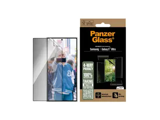 PanzerGlass ECO Matrix - Skjermbeskyttelse for mobiltelefon ultrabred passform - film - med personvernsfilter - 4-veis - for Samsung Galaxy S25 Ultra