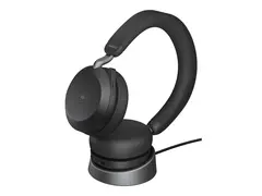 Jabra Evolve2 75 - Hodesett - on-ear Bluetooth - tr&#229;dl&#248;s - aktiv st&#248;ydemping - USB-C - lydisolerende - svart - med ladestativ - Certified for Microsoft Teams