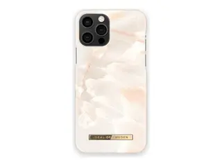 IDEAL OF SWEDEN - Baksidedeksel for mobiltelefon MagSafe-samsvar - resirkulert polykarbonat, sink-legering - rosa perlemarmor - for Apple iPhone 12, 12 Pro