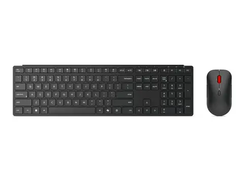 Lenovo Pro Combo 6000 - Tastatur- og mussett trådløs - 2.4 GHz, Bluetooth 5.3 - QWERTY - Nordisk - eklipsesvart - brun boks