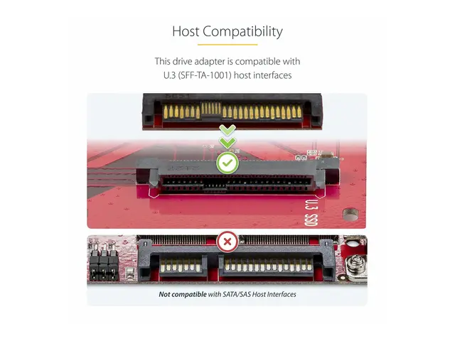 StarTech.com M.2 to U.3 Adapter, For NVMe SSDs, PCIe Drive 2.5inch...