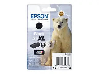 Epson 26XL - 12.2 ml - XL - svart - original blister - blekkpatron - for Expression Premium XP-510, 520, 600, 605, 610, 615, 620, 625, 700, 710, 720, 800, 810, 820