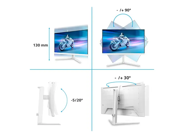 Philips Evnia 6000 27M2N6501L - OLED-skjerm gaming - 27" (26.5" synlig) - 2560 x 1440 QHD @ 240 Hz - 400 cd/m² - 1500000:1 - HDR10 - 0.03 ms - 2xHDMI, DisplayPort - hvit 