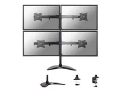 Neomounts NM-D335D4 - Stativ - full bevegelse for 4 LCD-skjermer - svart - skjermst&#248;rrelse: 10&quot;-27&quot; - skrivebordsstativ, klemmemonterbar, malje, skrivebordsmonterbar