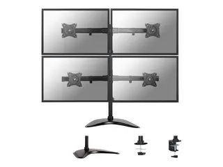 Neomounts NM-D335D4 - Stativ - full bevegelse for 4 LCD-skjermer - svart - skjermst&#248;rrelse: 10&quot;-27&quot; - skrivebordsstativ, klemmemonterbar, malje, skrivebordsmonterbar