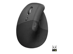 Logitech Lift for Business - Vertikal mus ergonomisk - venstrehendt - 6 knapper - tr&#229;dl&#248;s - Bluetooth, 2.4 GHz - Logitech Logi Bolt USB-mottaker - grafitt