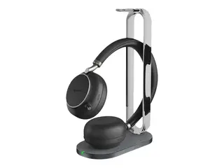 Yealink BH76 - Hodesett - on-ear - Bluetooth trådløs - aktiv støydemping - USB-A via Bluetooth-adapter - svart - med ladestativ - Certified for Microsoft Teams