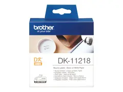 Brother DK-11218 - Svart p&#229; hvitt - Rull (2,4 cm) 1000 stk (1 rull(er) x 1000 merkelapper for Brother QL-1050, QL-1060, QL-500, QL-550, QL-560, QL-570, QL-580, QL-650, QL-700, QL-720