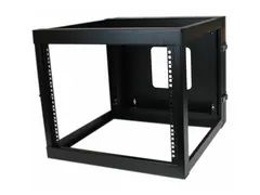 Startech "8U Hinged Open Frame Wall Mount Network Rack 4-Post 22"" Depth Swing Out Computer Equipment Rack - 140lbs capacity (RK819WALLOH)" - Rack - veggmonterbar - svart - 8U - 22"