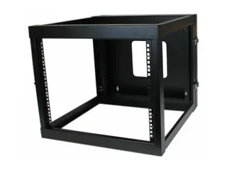 Startech "8U Hinged Open Frame Wall Mount Network Rack 4-Post 22"" Depth Swing Out Computer Equipment Rack - 140lbs capacity (RK819WALLOH)" - Rack - veggmonterbar - svart - 8U - 22"