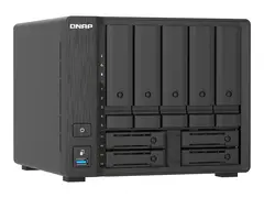 QNAP TS-H966TX - NAS-server - 9 brønner - SATA 6Gb/s / U.2 RAID JBOD, 0, 1, 5, 6, 10, 50, 60 - RAM 8 GB - 2.5 Gigabit Ethernet / 10 Gigabit Ethernet - iSCSI støtte