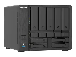 QNAP TS-H966TX - NAS-server - 9 brønner - SATA 6Gb/s / U.2 RAID JBOD, 0, 1, 5, 6, 10, 50, 60 - RAM 8 GB - 2.5 Gigabit Ethernet / 10 Gigabit Ethernet - iSCSI støtte