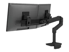 Ergotron LX - Monteringssett (leddarm, skrivebordsklemmemontering, 2 svingtapper, stang, dobbeltdisplaybue, monteringsmaskinvare) for 2 LCD-skjermer - lav profil - matt svart - skjermst&#248;rrelse: inntil 25&quot; - skrivebord