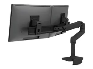 Ergotron LX - Monteringssett (leddarm, skrivebordsklemmemontering, 2 svingtapper, stang, dobbeltdisplaybue, monteringsmaskinvare) for 2 LCD-skjermer - lav profil - matt svart - skjermst&#248;rrelse: inntil 25&quot; - skrivebord