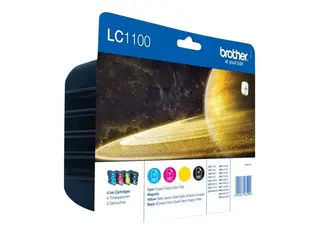 Brother LC1100 Value Pack - 4-pack - svart, gul, cyan, magenta original - blister - blekkpatron - for Brother DCP-185, 395, 6690, J715, MFC-490, 5490, 790, 795, 990, J615; Justio MFC-5890