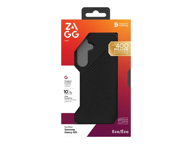 ZAGG Luxe - Baksidedeksel for mobiltelefon svart Samsung Galaxy S25