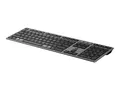 HP 725 - Tastatur - multi-enhet, oppladbar, drevet av SuperCapacitor full size - tr&#229;dl&#248;s - 2.4 GHz, Bluetooth - QWERTY - Pan Nordic - kveldningssvart