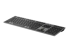 HP 725 - Tastatur - multi-enhet, oppladbar, drevet av SuperCapacitor full size - tr&#229;dl&#248;s - 2.4 GHz, Bluetooth - QWERTY - Pan Nordic - kveldningssvart
