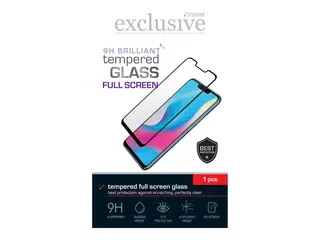 Insmat Exclusive - Skjermbeskyttelse for mobiltelefon fullskjerm, 9H Brilliant - 2.5D - glass - rammefarge svart - for Motorola Moto G75