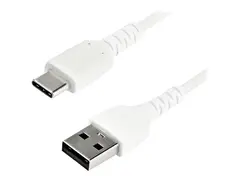 STARTECH 1M DURABLE USB 2.0 TO USB C CABLE WHITE ARAMID FIBER
