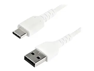STARTECH 1M DURABLE USB 2.0 TO USB C CABLE WHITE ARAMID FIBER