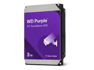 WD Purple - Harddisk - Overvåking - 3 TB intern - 3.5" - SATA 6Gb/s - buffer: 128 MB