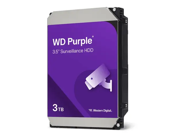 WD Purple - Harddisk Overvåking 3 TB intern 3.5" SATA 6Gb/s buffer...