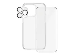 PanzerGlass - 3-i-1 Pakke - skjerm / linse / bakbeskyttelsessett for mobiltelefon glass - rammefarge svart - for Apple iPhone 15 Pro Max