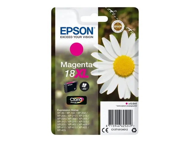 Epson 18XL - 6.6 ml - XL - magenta - original - blekkpatron - for ...