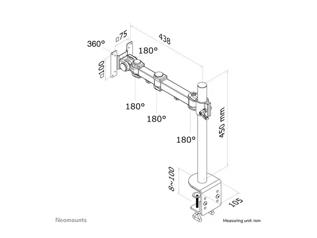 Neomounts FPMA-D960 - Monteringssett full bevegelse for LCD-skjerm...