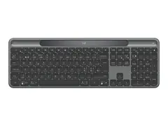 Logitech Signature Slim Solar+ K980 - Tastatur full size - trådløs - Bluetooth LE - QWERTY - dansk/norsk/svensk/finsk - tastsvitsj: saksbrytere - grafitt