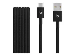 Beats - USB-kabel - USB (hann) til 24 pin USB-C (hann) USB 2.0 - 1.5 m - flettet kabel, USB Fast Charge (15W), forsterket design - svart bolt