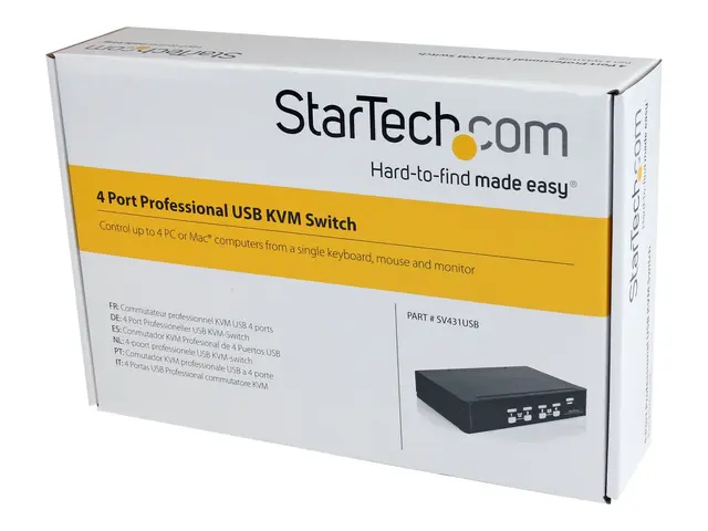 StarTech.com 4 Port Professional VGA USB KVM Switch with Hub - 1U ...