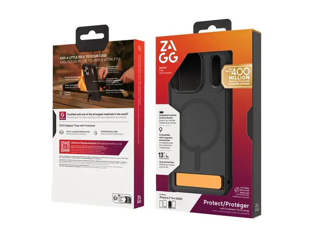 ZAGG Sedona Snap - Baksidedeksel for mobiltelefon med stativ MagSa...