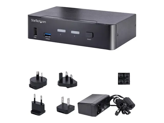 Startech USB C KVM Switch, 2 Port DisplayPort w/ 4K 60Hz UHD HDR V...