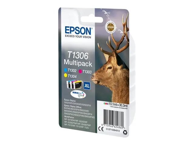 Epson T1306 Multipack - 3-pack - 30.3 ml - XL - gul, cyan, magenta...