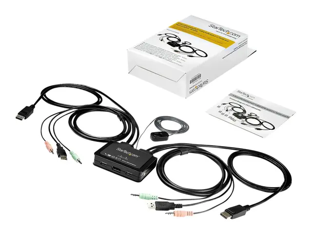 Startech 2 Port DisplayPort KVM Switch, 4K 60Hz, Compact Dual UHD ...