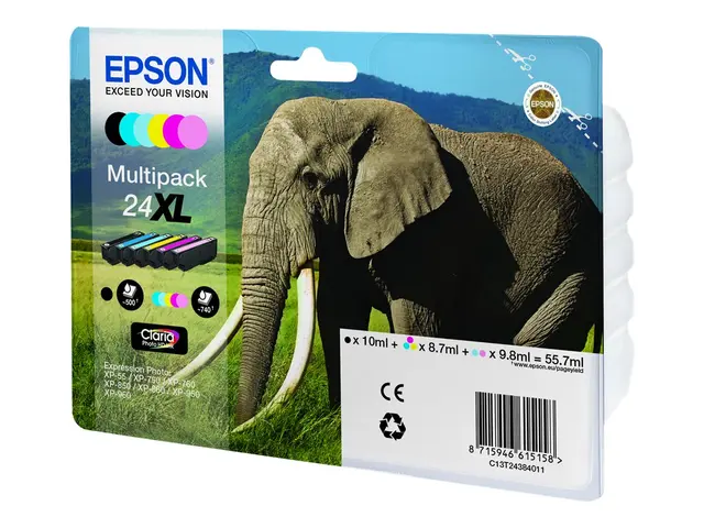 Epson 24XL Multipack - 6-pack - 55.7 ml - XL - svart, gul, cyan, m...