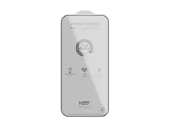 Key Eco - Skjermbeskyttelse for mobiltelefon anti-refleks - 2.5D - glass - rammefarge svart - for Apple iPhone 16 Pro, 17, 17 Pro