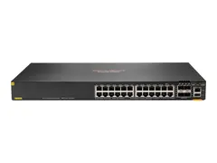 HPE Aruba CX 6300F - Switch - Kun horisontal overflatemontering L3 - Styrt - 24 x 10/100/1000 (PoE+) + 4 x 50 Gigabit Ethernet SFP56 - front og side til bakside - rackmonterbar - PoE+ - TAA-samsvar