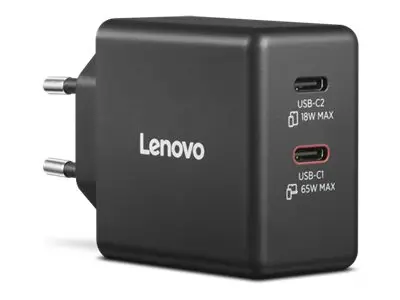 Lenovo Dual - Strømadapter GaN AC 100/240 V 65 watt utgangskontakt...
