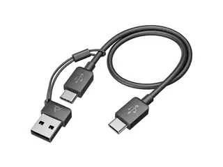 HP Poly Voyager Focus 2 - Hodesett - on-ear Bluetooth - trådløs - aktiv støydemping - USB-C via Bluetooth-adapter - svart - Zoom Certified