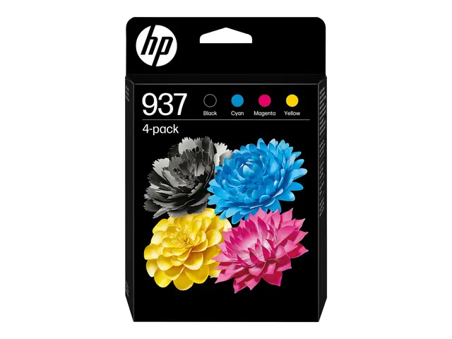 HP 937 - 4-pack - svart, cyan, magenta, gul - original - Officejet...