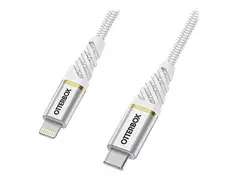 OtterBox Premium - Lightning-kabel Lightning hann til 24 pin USB-C hann - 1 m - skyhvit - USB Power Delivery (60W)