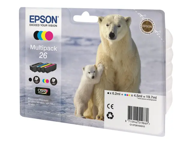 Epson 26 Multipack - 4-pack - svart, gul, cyan, magenta - original...