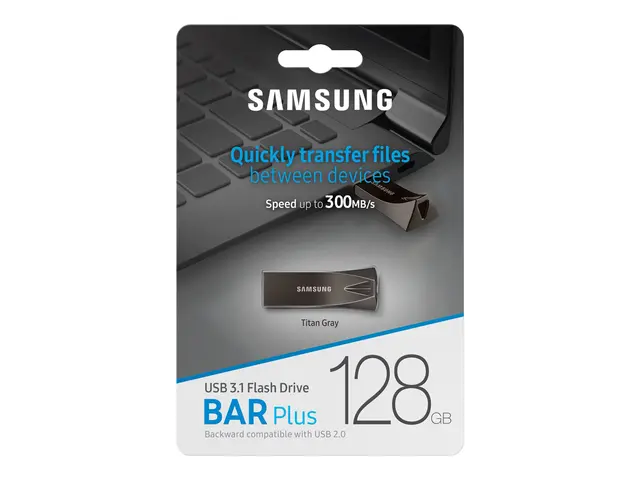 Samsung BAR Plus MUF-128BE4 - USB-flashstasjon 128 GB USB 3.1 Gen ...